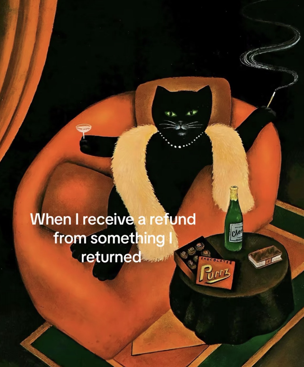 martin leman cat - When I receive a refund from something I returned Chocolat Cha N